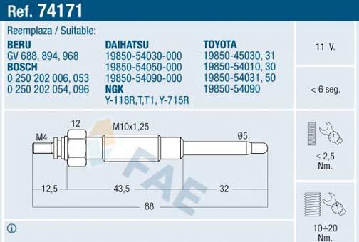 FAE 74171 - Glow Plug car-mod.net