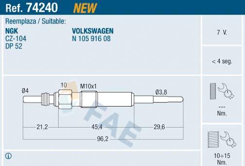 FAE 74240 - Glow Plug car-mod.net