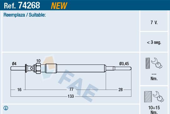 FAE 74268 - Glow Plug car-mod.net