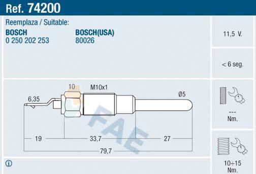 FAE 74200 - Glow Plug car-mod.net