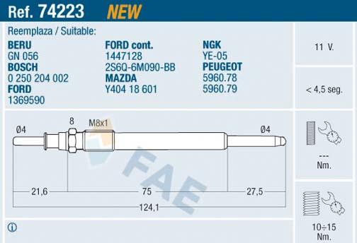 FAE 74223 - Glow Plug car-mod.net