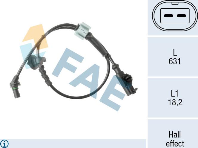 FAE 78672 - ABS sensor, wheel speed car-mod.net