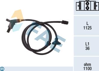FAE 78001 - ABS sensor, wheel speed car-mod.net