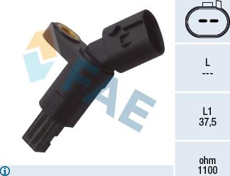 FAE 78016 - ABS sensor, wheel speed car-mod.net