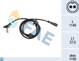 FAE 78166 - ABS sensor, wheel speed car-mod.net