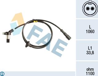 FAE 78257 - ABS sensor, wheel speed car-mod.net
