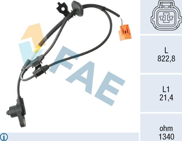 FAE 78700 - ABS sensor, wheel speed car-mod.net