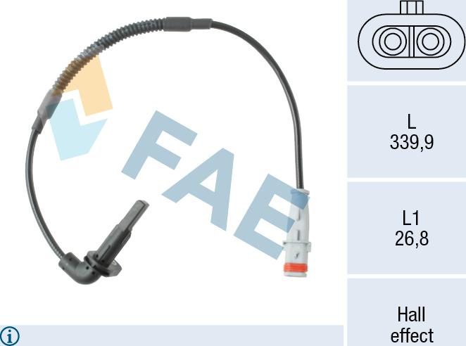 FAE 78711 - ABS sensor, wheel speed car-mod.net