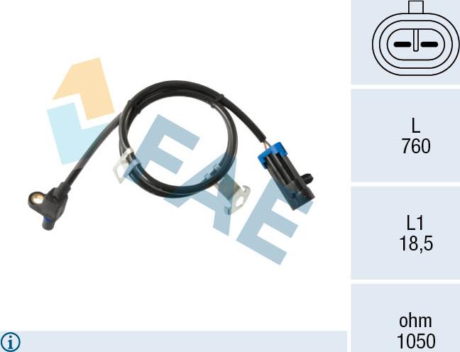 FAE 78724 - ABS sensor, wheel speed car-mod.net