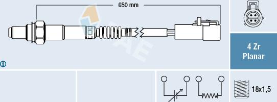 FAE 77446 - Oxygen, Lambda Sensor car-mod.net