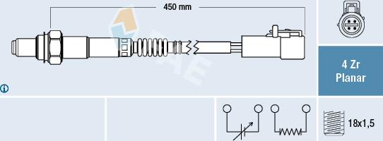 FAE 77447 - Oxygen, Lambda Sensor car-mod.net