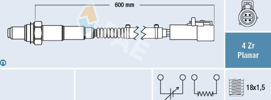FAE 77419 - Oxygen, Lambda Sensor car-mod.net