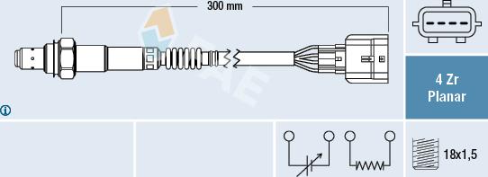 FAE 77522 - Oxygen, Lambda Sensor car-mod.net