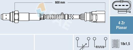 FAE 77697 - Oxygen, Lambda Sensor car-mod.net