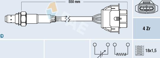 FAE 77342 - Oxygen, Lambda Sensor car-mod.net