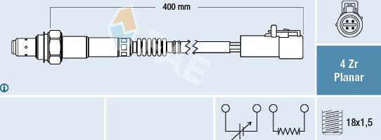 FAE 77253 - Oxygen, Lambda Sensor car-mod.net