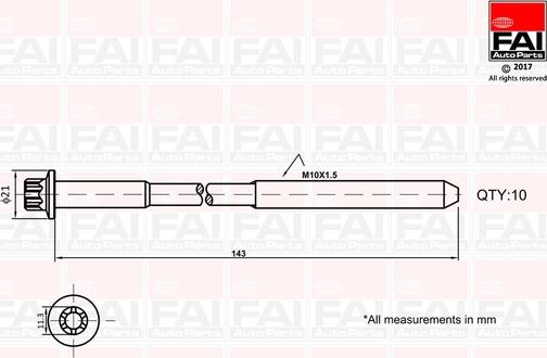 FAI AutoParts B489 - Bolt Kit, cylinder head car-mod.net