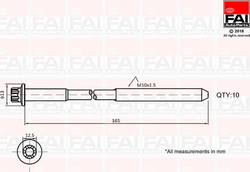 FAI AutoParts B1465 - Bolt Kit, cylinder head car-mod.net