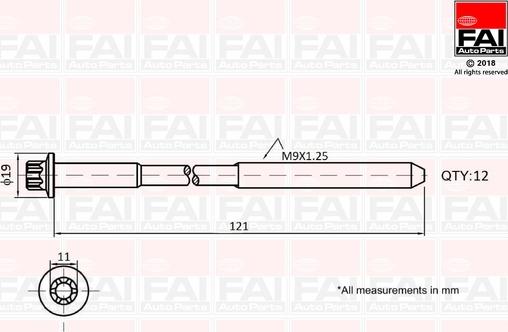 FAI AutoParts B1630 - Bolt Kit, cylinder head car-mod.net