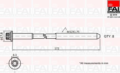 FAI AutoParts B1060 - Bolt Kit, cylinder head car-mod.net