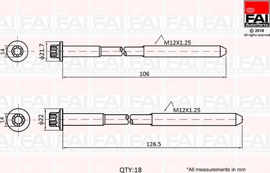 FAI AutoParts B1027 - Bolt Kit, cylinder head car-mod.net