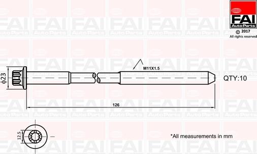 FAI AutoParts B1139 - Bolt Kit, cylinder head car-mod.net