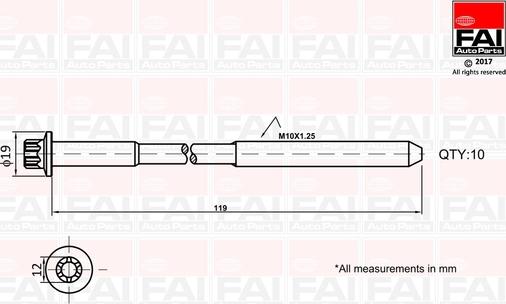FAI AutoParts B1321 - Bolt Kit, cylinder head car-mod.net