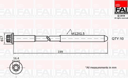 FAI AutoParts B1756 - Bolt Kit, cylinder head car-mod.net