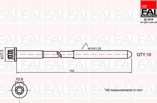 FAI AutoParts B701 - Bolt Kit, cylinder head car-mod.net