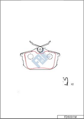 FBK FD6091M - Brake Pad Set, disc brake car-mod.net
