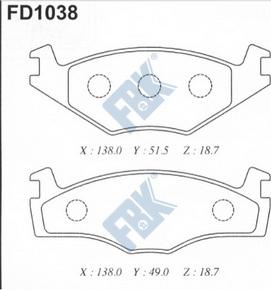 FBK FD1038 - Brake Pad Set, disc brake car-mod.net