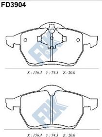 FBK FD3904 - Brake Pad Set, disc brake car-mod.net