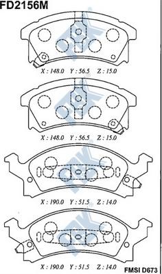 FBK FD2156M - Brake Pad Set, disc brake car-mod.net