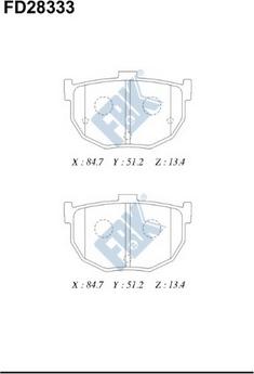 FBK FD28333 - Brake Pad Set, disc brake car-mod.net