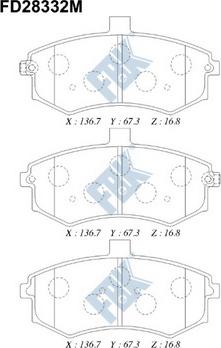 FBK FD28332M - Brake Pad Set, disc brake car-mod.net