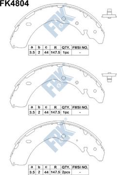 FBK FK4804 - Drum Brake Shoe Set car-mod.net