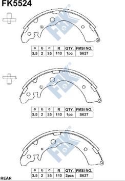 FBK FK5524 - Drum Brake Shoe Set car-mod.net