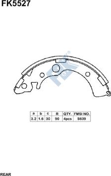 FBK FK5527 - Drum Brake Shoe Set car-mod.net