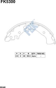 FBK FK5300 - Drum Brake Shoe Set car-mod.net
