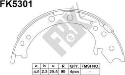 FBK FK5301 - Brake Shoe Set, parking brake car-mod.net