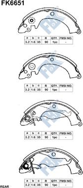 FBK FK6651 - Drum Brake Shoe Set car-mod.net