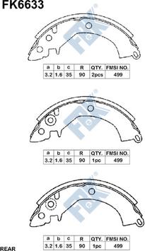 FBK FK6633 - Drum Brake Shoe Set car-mod.net