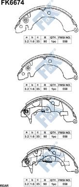 FBK FK6674 - Drum Brake Shoe Set car-mod.net
