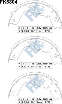 FBK FK6804 - Drum Brake Shoe Set car-mod.net