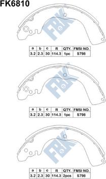 FBK FK6810 - Drum Brake Shoe Set car-mod.net