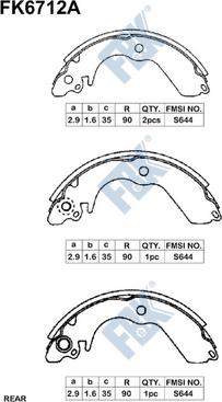 FBK FK6712A - Drum Brake Shoe Set car-mod.net