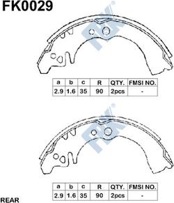 FBK FK0029 - Drum Brake Shoe Set car-mod.net