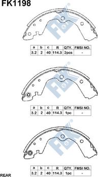 FBK FK1198 - Drum Brake Shoe Set car-mod.net