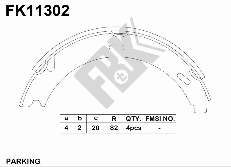 FBK FK11302 - Drum Brake Shoe Set car-mod.net