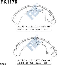 FBK FK1176 - Drum Brake Shoe Set car-mod.net